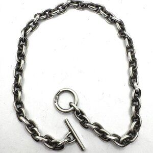 GABORATORY Heavy Chain Necklace Lg Silver .925 20" Toggle w/Pouch Heavy